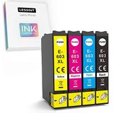 LESSINT 603 XL inktcartridges - vervanging voor Epson Ink Multipack - 603XL inktprintercartridges zwart, cyaan, magenta, geel - XP-2100/XP-3100/XP-4105/WF-2810/WF-2835 compatibel