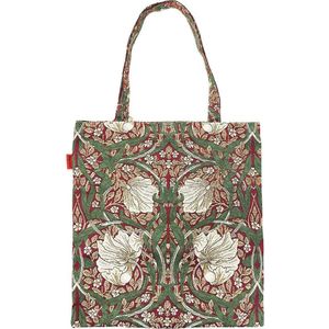 Boodschappentas - Gobelinstof - Flat bag - Pimpernel rood - William Morris