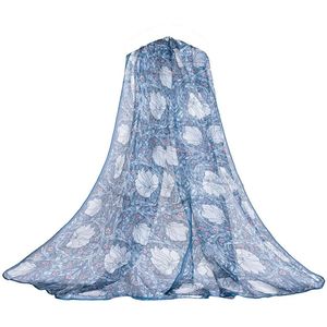Sjaal - kunst - Pimpernel and Thyme - Blauw - William Morris - 100% pure zijde - 180x52 cm