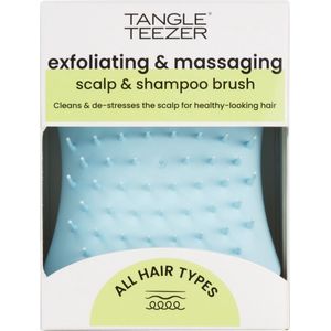 TANGLE TEEZER | De Scalp Exfoliator & Massager | Shampoo Borstel | Perfect voor Haarbehandeling & Hoofdhuid Detox | Seafoam Blue