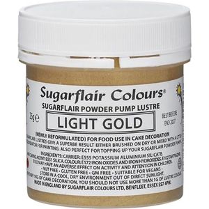 Sugarflair Pump Spray Voedingskleurstof Navulling - Glitter Nevel - Lichtgoud - 25g