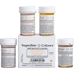 Sugarflair - Metallic Mix - Verf - Set/4