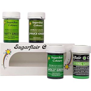 Sugarflair Sugarflair Paste Colour Mix Voedingskleurstoffen - Groen - Set/4