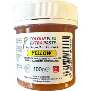 Sugarflair Colourflex Extra Paste - Geel - 100g - Voedingskleurstof Pasta