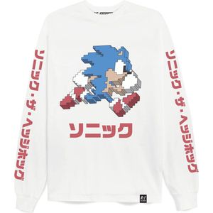 Recovered Heren Sega Arcade Tekst Oversized L/S White by XL T-Shirt, wit, XL