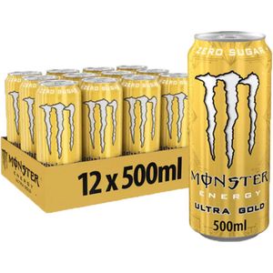 Monster - Ultra Gold - Energiedrank - 500 ml - Suikervrij - 12 Stuks