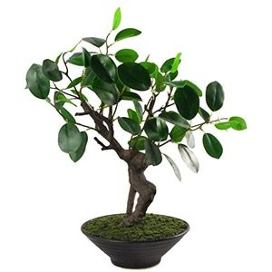 Leaf Kunstboom, Gemengde Materialen, Ficus Bonsai Naturel, 40cm