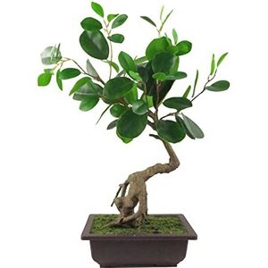 Leaf Kunstboom, Gemengde Materialen, Bonsai Ficus Rond, 50cm