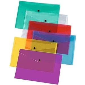 50 stuks transparante kunststof hoezen voor A4-documenten, verschillende kleuren