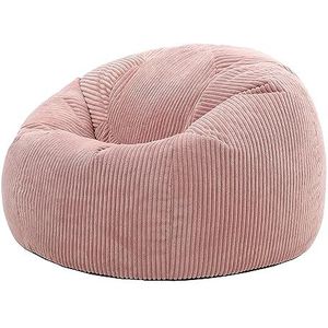 icon “Kingston” Corduroy Zitzakfauteuil, Oud roze, Zitzakstoel, Cord Zitzak Volwassenen met Vulling, Woonkamerzitzakken