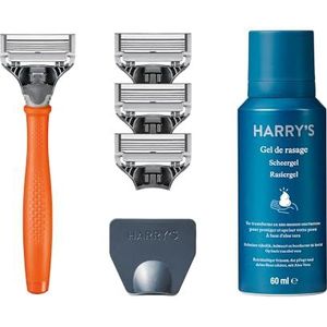 Harry's - Rasoir - Oranje - Kit met 4 Lames - 60 ml Gel