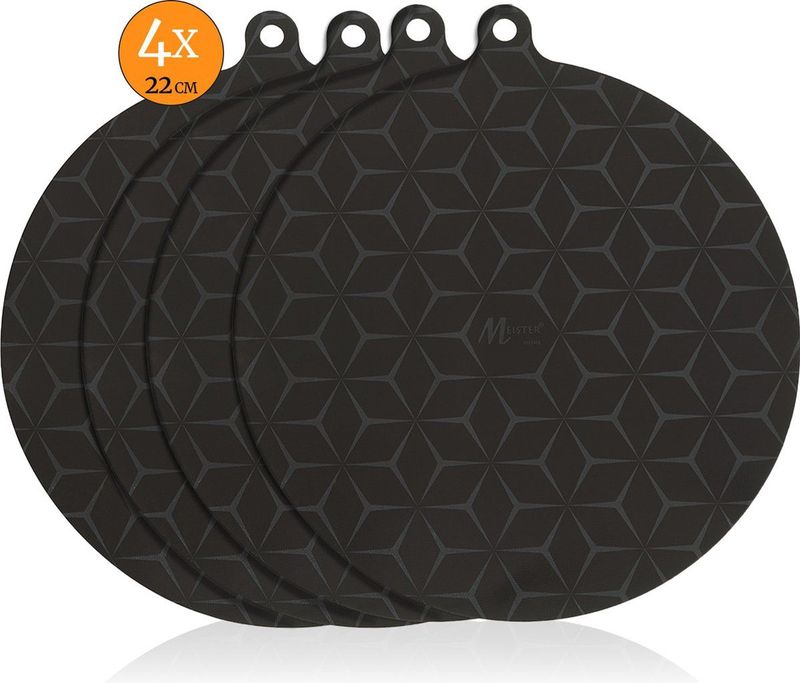 Meisterhome - Inductie Beschermer Set - Zwart - Hittebestendig tot 260 ºC - 4 stuks