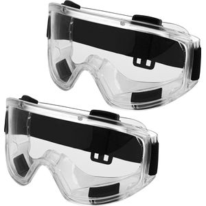 Belle Vous 2 Pak Doorzichtige Lens Veiligheidsbrillen - Anti-mist en Anti-Kras Lens Inslagbestendig Oog Brillen - Aanpasbare Geventileerde Oogwaren voor Bescherming in Lab Werk, DIY - Heren & Dames