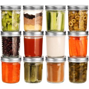 Belle Vous - Mason Jars - Glas - 200ml - Set van 12