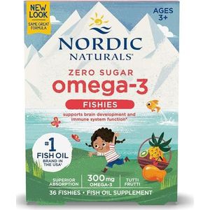 Nordic Naturals Omega 3 Vissen - Omega-3 Gummy met essentiële voedingsstoffen DHA en EPA ter ondersteuning van optimale hersenen, immuunfunctie en cognitieve ontwikkeling, 36 tellen