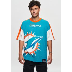 Recovered Shirt 'NFL Dolphins Miami Cut and Sew Oversized'  aqua