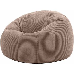 Lounge Pug Zitzak Hoge Rug LOUNGE PUG Zitzak Gaming Stoel - Corduroy Crème, Hoge Rugleuning, Verstelbare Zitposities Corduroy Zitzak Verstelbaar