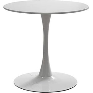 Moderne ronde witte toptafel eenvoudige vrije tijd eettafel Scandinavische salontafel melk thee onderhandelen tafel tulp balkon kleine ronde tafel en stoelen (maat: 70x48x73cm)