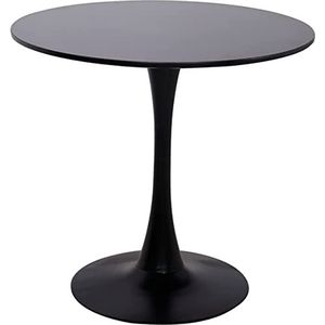 Moderne ronde zwarte MDF tafelblad eenvoudige vrije tijd eettafel casual onderhandelingstafel kleine tafel ronde eettafel keukentafel (maat: 70x48x73cm)