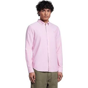 Farah Heren Brewer Slim Fit Katoen Oxford Shirt, Koraal Roze, M