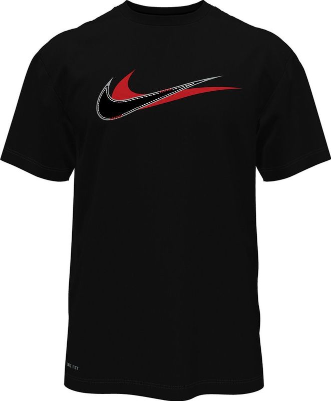 Nike Swim Nike Lead Line - Short sleeve hydroguard Heren Zwemshirt - Black - Maat S