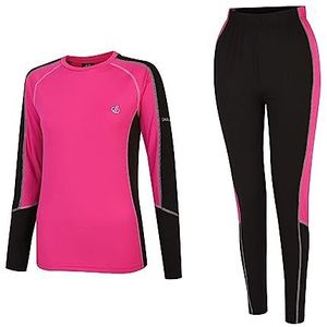 Dare 2b Dames Exchange III Wicking Thermische Baselayer Set, Puur Roze/Zwart, 34