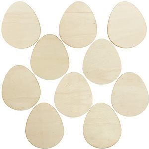 Baker Ross FX504 Houten Paaseieren Onderzetters - Set van 10, Paas Knutsel Blanco's om te versieren