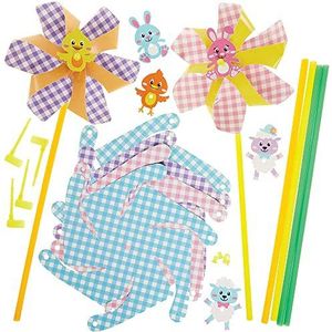 Baker Ross FX539 Pasen Windmolen sets - Set van 6, Paas Knutselpakketten voor Kinderen