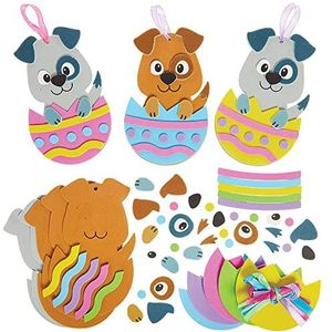 Baker Ross FX543 Paaseieren decoratieset hond - 8 stuks decoratieve set voor Pasen voor kinderen