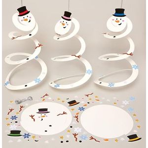 Sneeuwman Inkleur Spiraal Decoratie Sets  (Pak van 8)