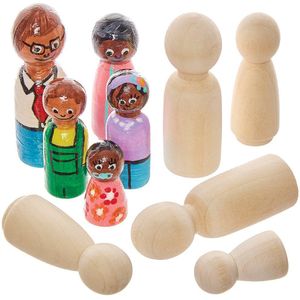 Baker Ross FX883 Houten Familie - Set van 10, Houten Figuren om te Versieren