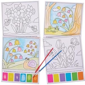 Baker Ross FX942 Lentebloemen Magisch Schilderijtjes - Set van 10, Schilderijtjes voor kinderen