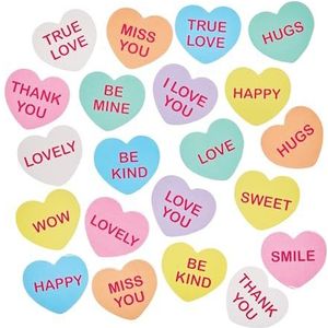 Baker Ross FX943 Candy Heart Foam Stickers - Set van 150, Valentijnsdag Stickers voor Knutselen