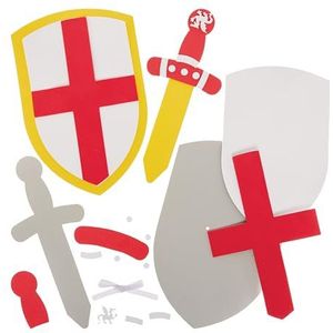 Baker Ross FX984 St George Sword and Shield Kits – 2 stuks, Knight Dress Up Crafts for Kids (ridderverkleedset voor kinderen)