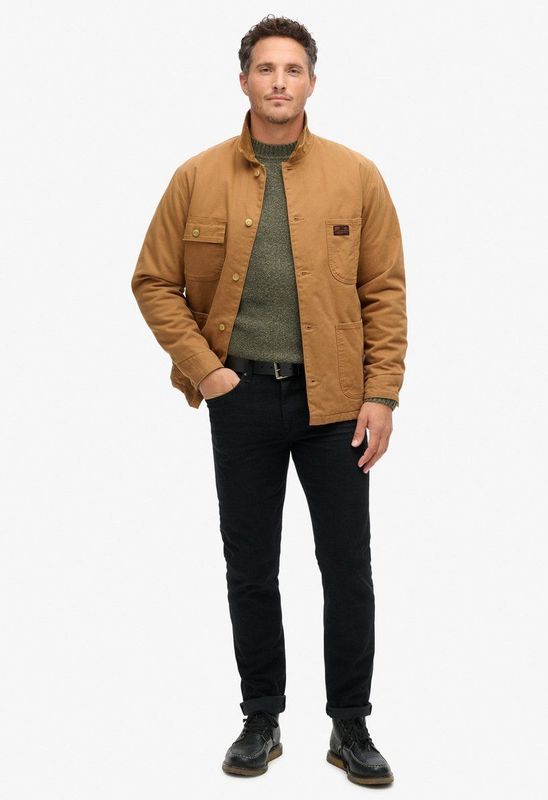 Superdry - M5011880A - Winterjas - Bruin - Katoen - Gewatteerde Voering