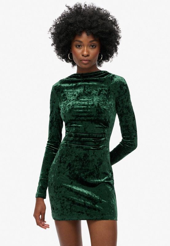 Superdry - Velvet Longsleeved Mini Jurk