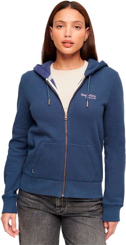 Superdry Essential Logo Sweatshirt Met Volledige Rits Blauw Vrouw
