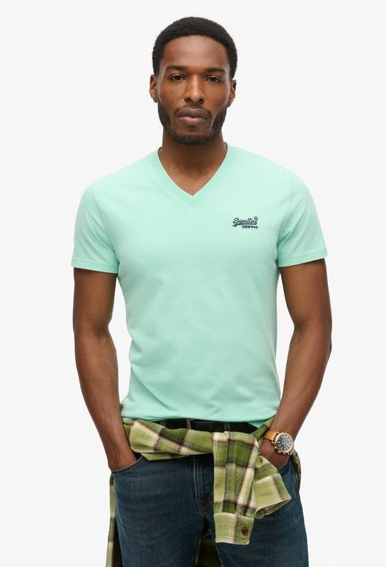 Superdry - Vintage Logo - V-hals T-shirt - Korte Mouwen - Biologisch Katoen
