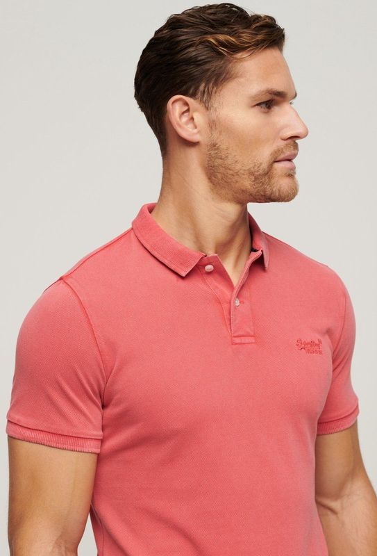 Superdry Vint Destroy Korte Mouw Poloshirt Roze M Man