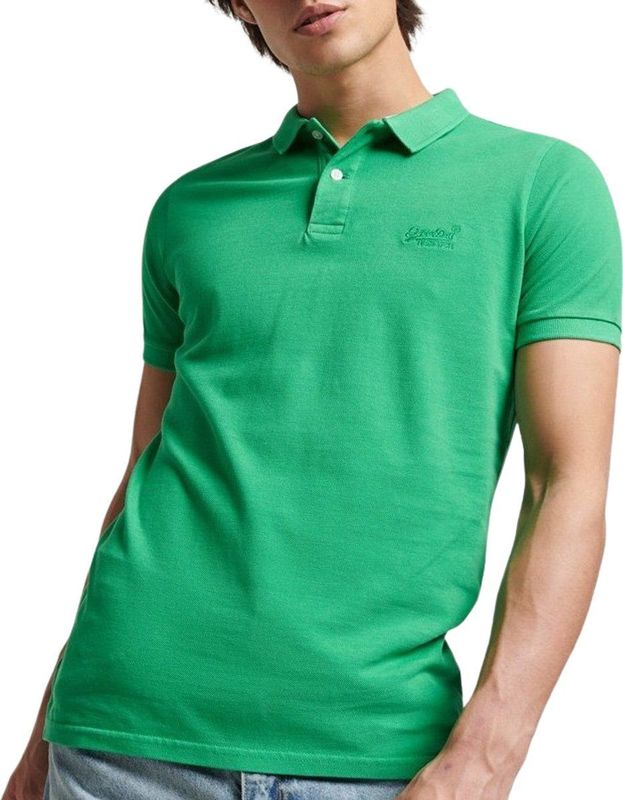 Boss - Groene Polo - Katoen - Contrastdetails