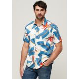 Superdry - M4010353A - Overhemd - Wit - Linnen Mix, Korte Mouwen, Twee Borstzakken