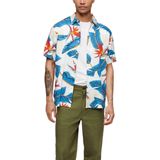 Superdry - M4010353A - Overhemd - Wit - Linnen Mix, Korte Mouwen, Twee Borstzakken