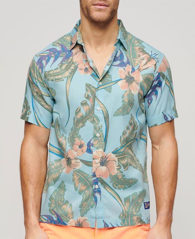 Superdry - Hawaï Shirt - T-shirt - Multicolor - Katoen - Korte Mouwen