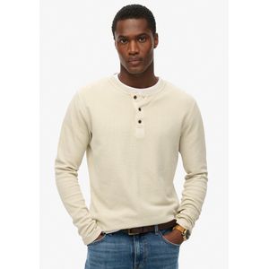 Superdry - M6010776A - T-shirt - Bruin - Lange Mouwen - Bakkerskraag - Casual - Katoen