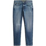 Superdry - Slim Fit Jeans - Blauw - Biologisch Katoen - Distressed Look