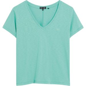 Superdry Studios Slub Emb Vee Tee Dames T-Shirt - Mintgroen