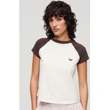 Superdry Essential Logo Raglan T-shirt Met Korte Mouwen Beige XS Vrouw