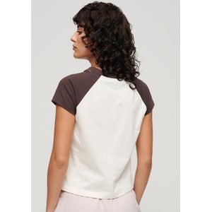 Superdry Essential Logo Raglan T-shirt Met Korte Mouwen Beige XS Vrouw