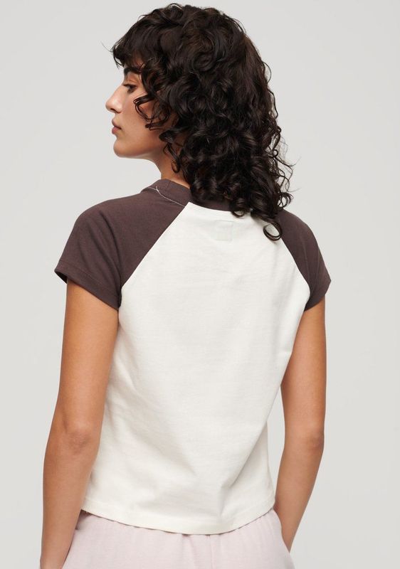 Superdry Essential Logo Raglan T-shirt Met Korte Mouwen Beige XS Vrouw