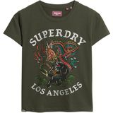 Superdry - Tattoo Rhinestone - T-shirt - Carbon Black - Fitted met Korte Mouwen